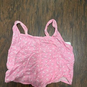 Hollister Pink Flower Crop Top